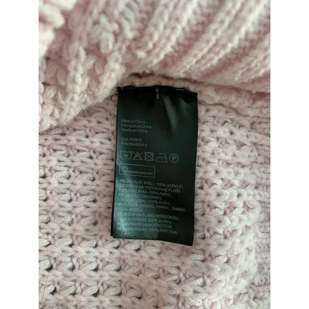 Divided Pink Mock Turtleneck Crop Sweater - M - Picture 3 of 7